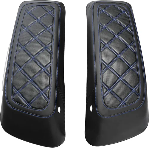 Miniatura 5 de Fundas para tapa de alforja de motocicleta, con costuras de diamante azul, para Harley Touring Modelos Road King Street Glide Road Glide Electra