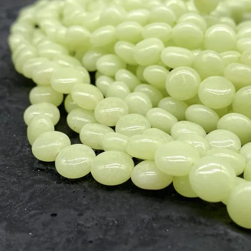 Miniatura 5 de ABCGEMS - Cuentas de aragonita mexicana verde oliva que brillan en la oscuridad (también conocida como calcita de cueva, extremadamente raras)