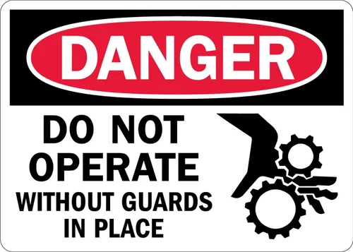 SmartSign Etiqueta "Peligro - No operar sin guardias en su lugar" | 10" x 14" 3M grado de ingeniero reflectante