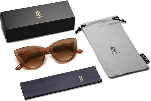 Miniatura 33 de SOJOS Retro Small Vintage Cat Eye Sunglasses for Women Cute Fashion UV400 Sunnies SJ2939