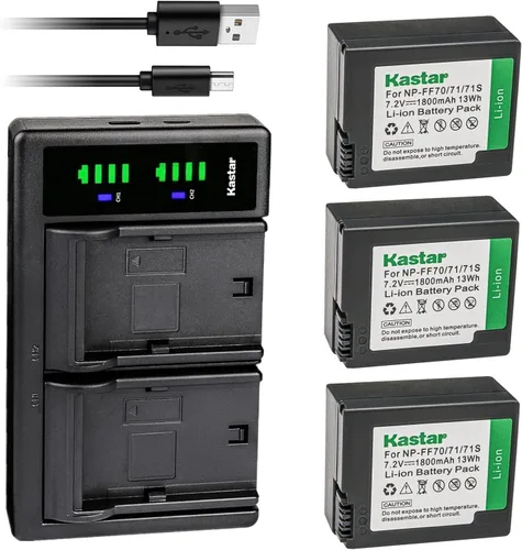 Miniatura 6 de Kastar NP-FF70 LTD2 - Cargador de batería USB compatible con Sony DCR-IP200K, DCR-IP210, DCR-IP210E, DCR-IP220, DCR-IP220E, DCR-IP220K, DCR-IP45