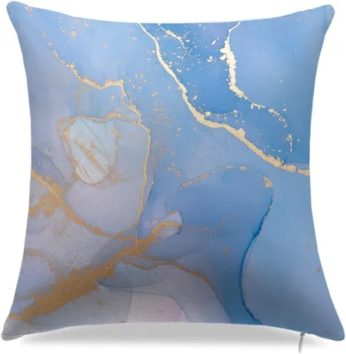 Miniatura 3 de Juego de 4 fundas de almohada decorativas de mármol de 18 x 18 pulgadas, funda de cojín con textura de mármol, funda de cojín para sofá, funda