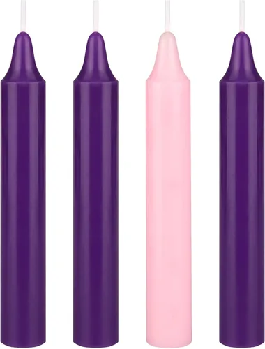 Miniatura 11 de Mega Candles Juego de 4 velas de Adviento de Navidad sin perfume, vertidas a mano, velas cónicas de cera prémium de 10 pulgadas x 7/8 pulgadas