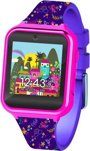 Accutime Encanto - Reloj inteligente educativo con pantalla táctil para niños, correa multicolor, juguete para niñas, niños, niños pequeños, cámara