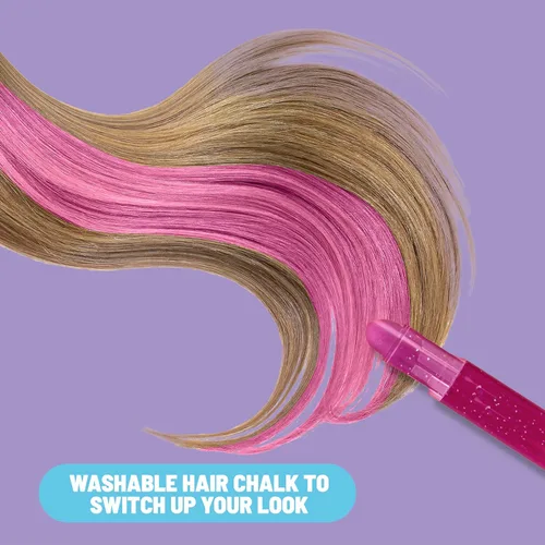 Miniatura 3 de Claire's Kit de peinado de tiza para el cabello y purpurina, juego de 13 piezas de color temporal para el cabello con bolígrafos de tiza lavables