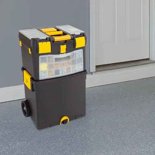 Miniatura 7 de Caja de herramientas portátil con ruedas, cómoda asa plegable y parte superior extraíble – Organizadores y almacenamiento de herramientas de Stalwart