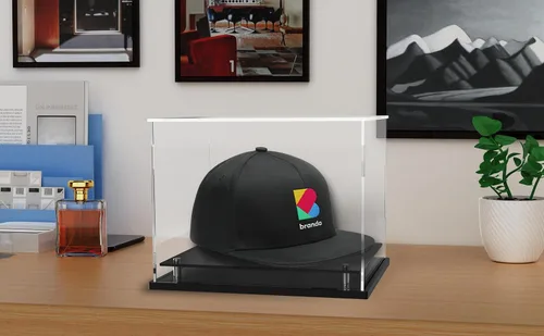 Miniatura 9 de WANLIAN Vitrina transparente para sombreros, soporte de acrílico para gorra de béisbol con elevadores de acero inoxidable, perfecto para gorras