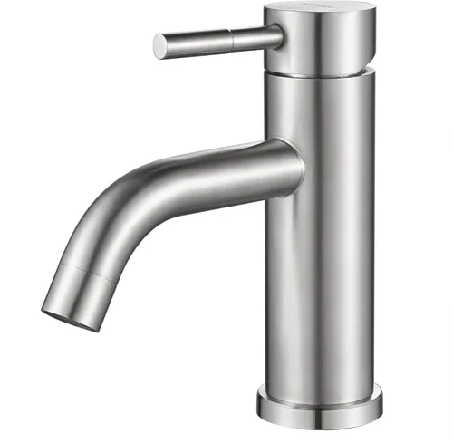 Miniatura 11 de Grifo de Lavabo de Baño de Un Solo Orificio Negro Mate, Grifo de Baño Moderno de Una Sola Manija Comercial de Acero Inoxidable para Lavabo