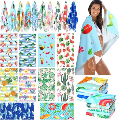 Miniatura 7 de Moukeren Paquete de 30 toallas de playa de gran tamaño, absorbentes, de secado rápido, toallas grandes y suaves para piscina, toallas de viaje de 59