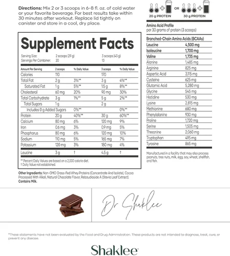 Miniatura 3 de Shaklee - Performance Advanced Physique 100% proteína de suero alimentada con pasto: fórmula de absorción rápida - 0.71 oz de proteína 110 calorías