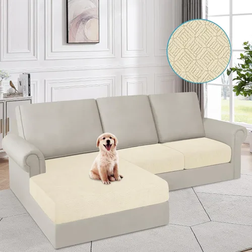 Miniatura 7 de HDCAXKJ Fundas de Cojines para Sofá Seccional 100% Impermeables, 3 Piezas, Forma de L, Funda Seccional Elástica para Chaise, Juego de Fundas
