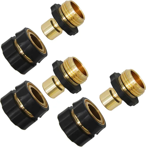 Miniatura 10 de Lifynste Accesorios de conector rápido para manguera de jardín de 3/4 pulgadas, fácil conexión, juego macho y hembra, (2)
