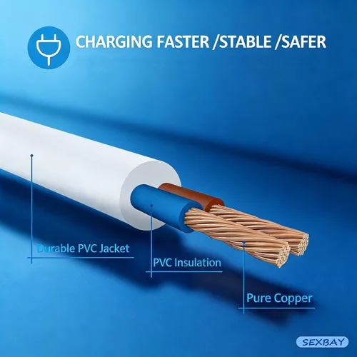 Miniatura 3 de Cable USB de repuesto original de 2 piezas para masajeadores de varita recargable, cable de carga CC de repuesto de 0.098 in