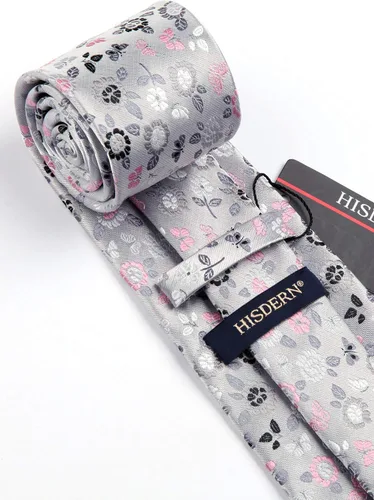 Miniatura 276 de Corbatas florales tejidas clásicas para hombre, corbata cuadrada de bolsillo, corbatas formales para hombres, boda con pañuelo