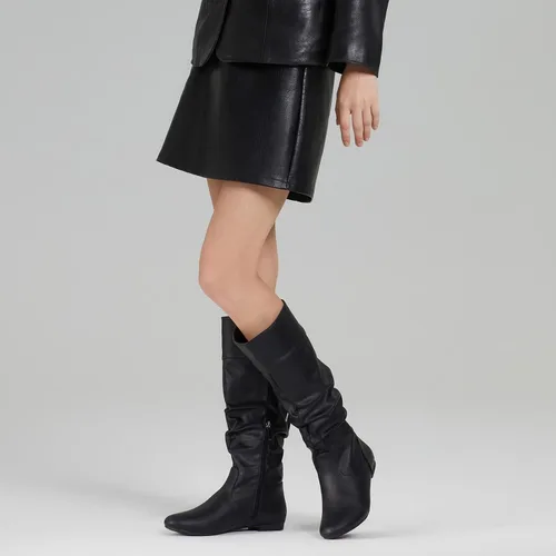 Miniatura 7 de Rollda Botas altas hasta la rodilla para mujer, botas planas con cremallera lateral, botas de otoño para mujer