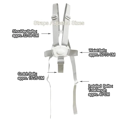 Miniatura 2 de ZARPMA Correas para silla alta, correa de arnés de repuesto universal para silla compatible con Tripp Trapp Stokke silla alta (gris)