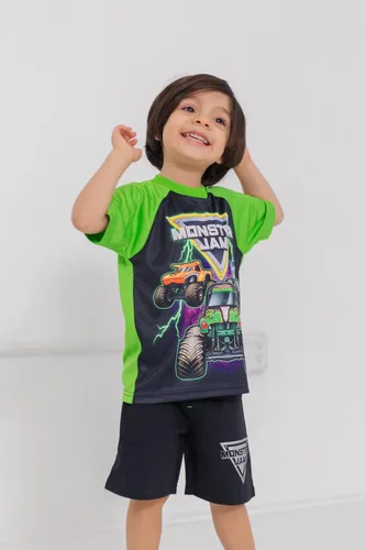 Miniatura 2 de Monster Jam Conjunto de 3 piezas de camiones camiseta sin mangas, pantalones cortos de rizo francés