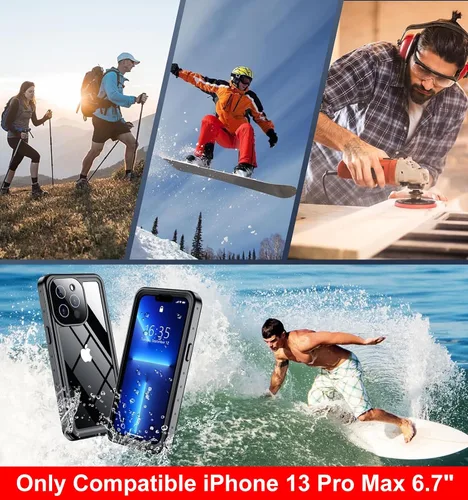 Miniatura 8 de SPIDERCASE Solo diseñada para el iPhone 13 Pro Max, funda impermeable, lente incorporada y protector de pantalla, protección completa de alta