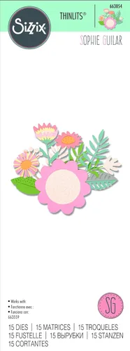 Miniatura 3 de Sizzix Juego de flores Free Style, multicolor