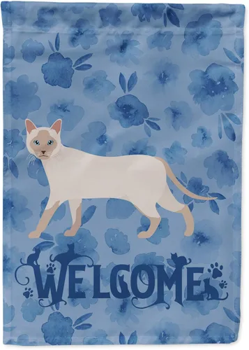 Miniatura 51 de Caroline's Treasures CK4813CHF - Bandera de bienvenida con gato abisinio azul, manga grande, para porche, para colgar en la pared, poliéster