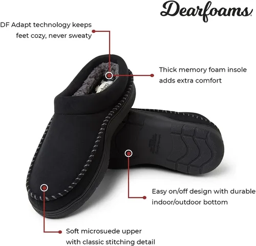 Miniatura 2 de Dearfoams Men's Thompson Cozy Memory Foam Indoor Outdoor Clog House Slipper