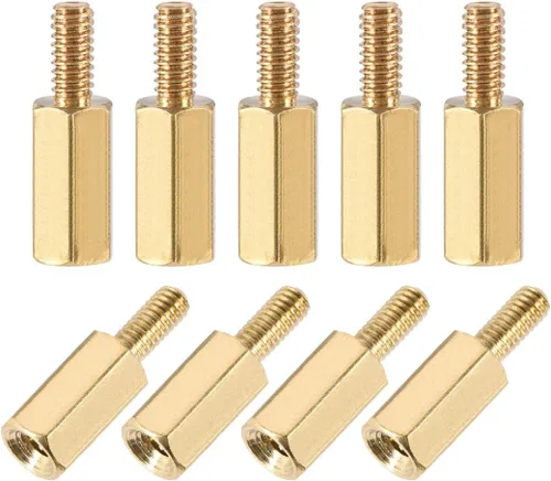 Miniatura 7 de uxcell M2.0.197x0.157 in+0.157 in macho-hembra latón hexagonal PCB placa base separador separador para FPV Drone Quadcopter, computadora y placa