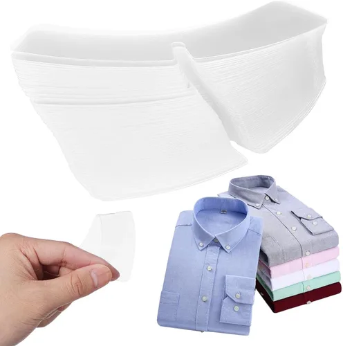 COHEALI 100 soportes de cuello para hombre, camisas de vestir S, de plástico, para fijación y soporte, 4.52 x 0.98 x 0.11 pulgadas, prácticos