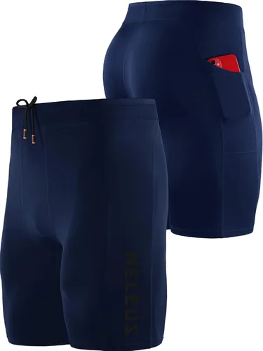 Miniatura 4 de NELEUS Paquete de 3 pantalones cortos de compresión para correr con bolsillos para hombre