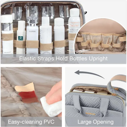 Miniatura 4 de BAGSMART Neceser grande, organizador de maquillaje de viaje, resistente al agua, bolsa de cosméticos para maquillaje, bolsa de viaje
