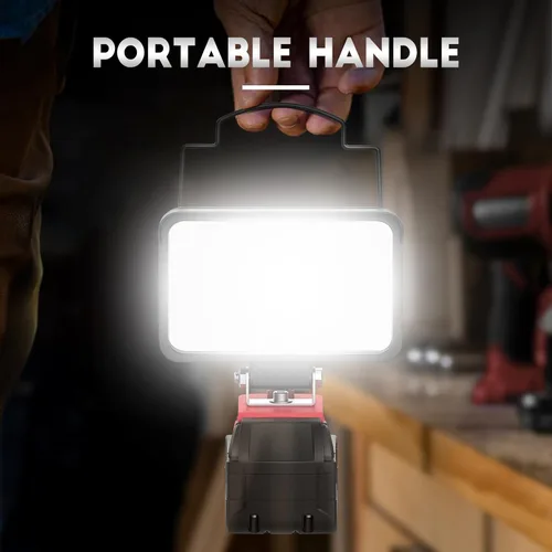Miniatura 5 de Ecarke Luz de trabajo LED compatible con batería Milwaukee18V, luces de trabajo inalámbricas de 128 W, 12800 lm de luz de batería de linterna