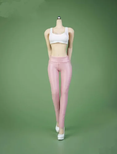 Miniatura 9 de Fremego Ropa femenina a escala 1/6, pantalones elásticos ajustados de cuero para mujer, ropa de disfraz para figura de acción PH TBL JO de 12 Negro