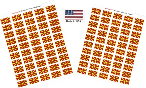 Miniatura 284 de 100 calcomanías de la bandera de Alaska; 1.5" x 1" hechas en Estados Unidos, calcomanías autoadhesivas de la bandera del estado para álbumes