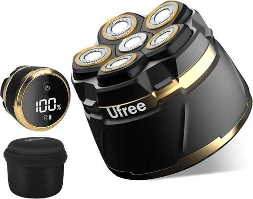 Ufree Afeitadoras de cabeza para hombres calvos, afeitadoras eléctricas, afeitadora recargable para cabeza calva, afeitadora rotativa magnética 6D,