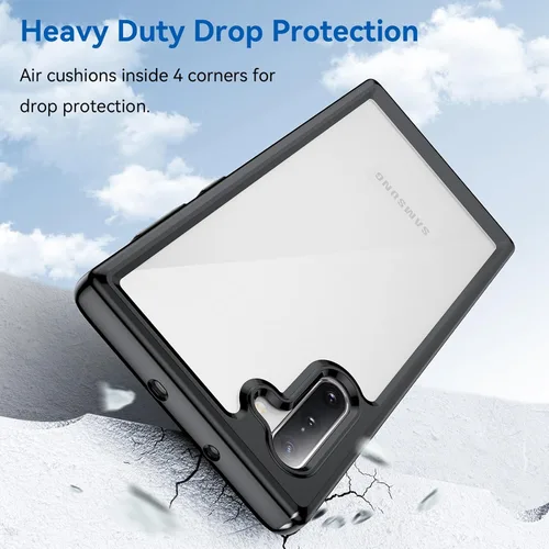 Miniatura 3 de Funda para Samsung Galaxy Note 10 [360 parachoques de goma completa y cubierta trasera transparente de PC] a prueba de golpes dura ultrafina funda