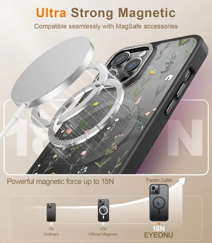Miniatura 345 de Goodon para iPhone 15 Pro Max con protector de pantalla de privacidad, compatible con Magsafe, funda translúcida mate a prueba de golpes - Linda