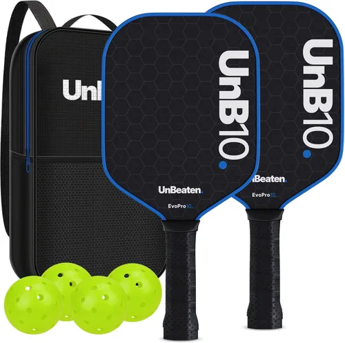 Juego de 2 palas de pickleball aprobadas por USAPA de fibra de carbono de 0.630 in, palas de pickleball para hombres y mujeres, raquetas ligeras de