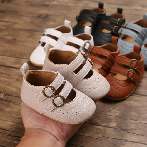 Miniatura 6 de Mary Jane - Zapatos planos de vestir para bebé, zapatos para recién nacidos, antideslizantes, de piel sintética, para fiesta, escuela, boda