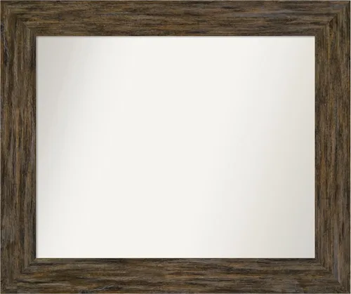 Miniatura 83 de Amanti Art Espejo personalizado, espejo de baño marrón Fencepost, espejo de pared o espejo de tocador de baño sobre el fregadero (27 x 27 pulgadas)