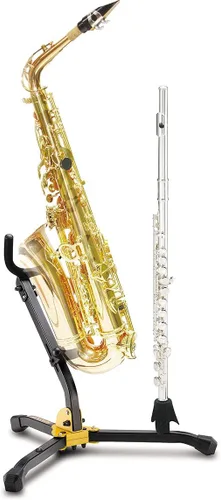 Miniatura 3 de Hercules DS532BB Alto/Tenor y Flauta/Clarinete Soporte con bolsa y clavija de terciopelo de lujo DS503B para saxofón soprano y fliscorno