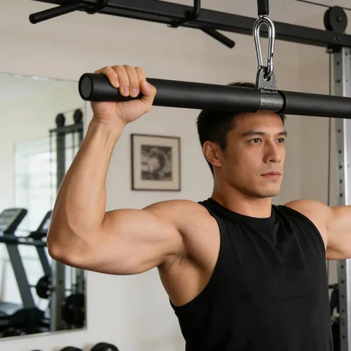 Miniatura 6 de Barra recta de bricolaje, barra de tracción de bíceps con empuñaduras suaves para la máquina de peso, barra recta para entrenamiento de gimnasio