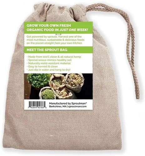 Miniatura 2 de Sproutman Bolsa de brotes de cáñamo: simplemente sumerge en agua, cuélgala y mira cómo crece