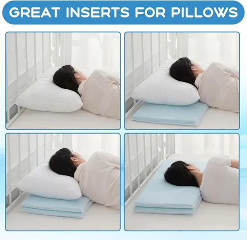 Miniatura 7 de Beeveer 2 almohadas de espuma viscoelástica ajustables de altura delgada para aliviar el dolor de cuello, capa delgada de espuma viscoelástica plana