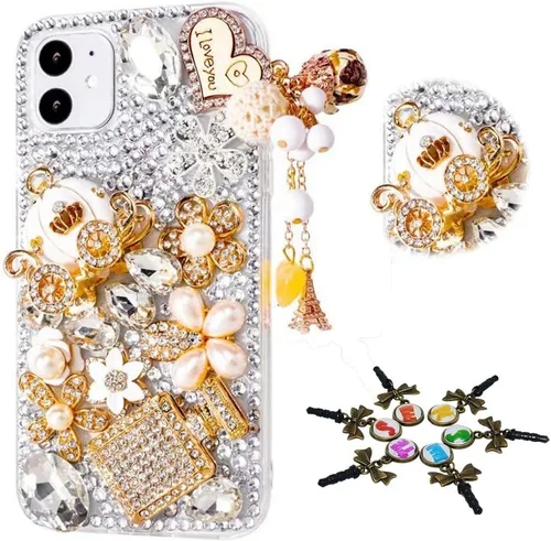 Miniatura 9 de Sparkle - Funda para teléfono compatible con Samsung Galaxy A12, elegante, hecha a mano en 3D, diseño de diamantes de imitación, diseño de diamantes