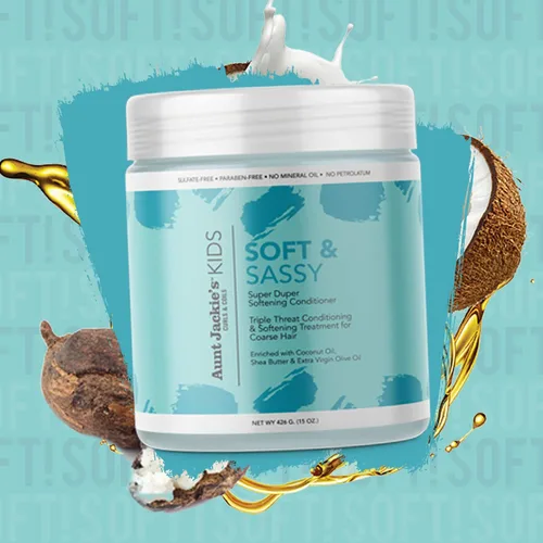 Miniatura 2 de Aunt Jackie's Kids Soft and Sassy Super Duper acondicionador suavizante para el cabello, ayuda a fortalecer el cabello para un crecimiento más