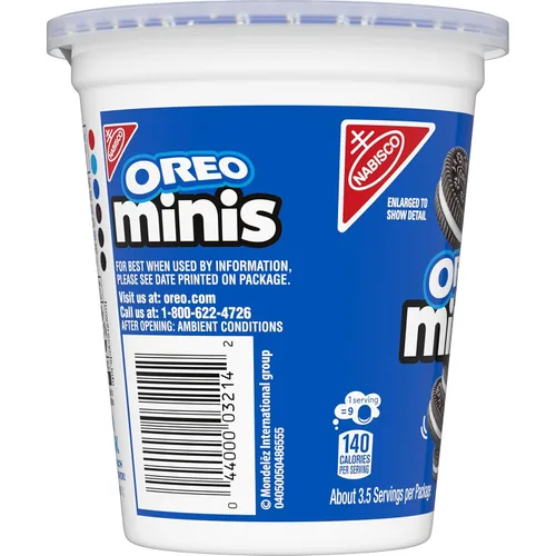 Miniatura 18 de OREO Minis - Galletas sándwich de chocolate, 12 tazas de aperitivos de 3.5 onzas