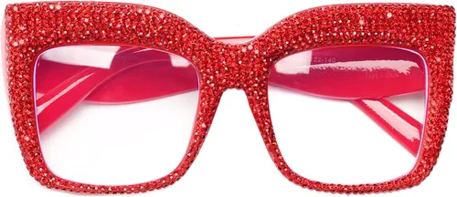 Miniatura 5 de Oprah Style - Lentes de lectura brillantes para mujer, con bloqueo de luz azul, diamantes brillantes, cuadrados de gran tamaño, para lectura