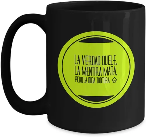 Miniatura 3 de Taza Cafe Verdad Vaso, taza de café divertidas, tazas personalizadas, taza de café inspiradoras, taza con mensajes positivos., 11onza, Negro