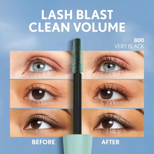 Miniatura 7 de CoverGirl Lash Blast Clean Volume - Máscara impermeable, fórmula vegana, voluminizadora, a prueba de manchas, marrón negro, 1 unidad