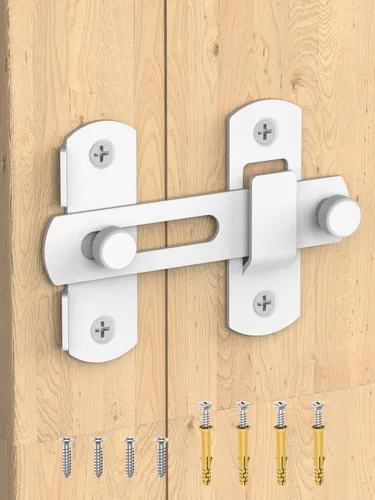 Miniatura 9 de Cerradura de puerta corrediza de granero, pestillos de seguridad de acero inoxidable y cerrojos de perno de puerta para gabinete de vino, baño, Negro