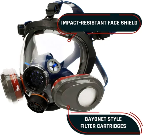 Miniatura 2 de Parcil Distribution Full Face Respirator Mask with Filters – Durable Full Face Respirator Mask, Bayonet Filter Compatible Transparente